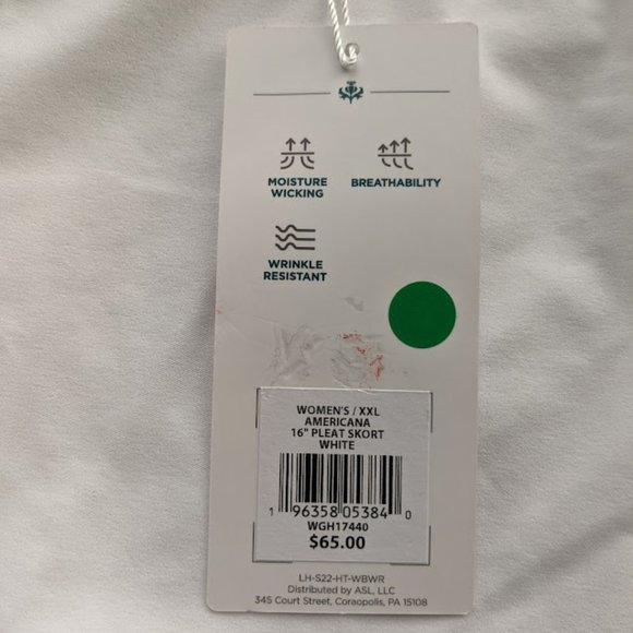 Lady Hagen Women's Golf Skort Size XXL Americana Pleat White Blue Stripe NEW - Picture 6 of 6